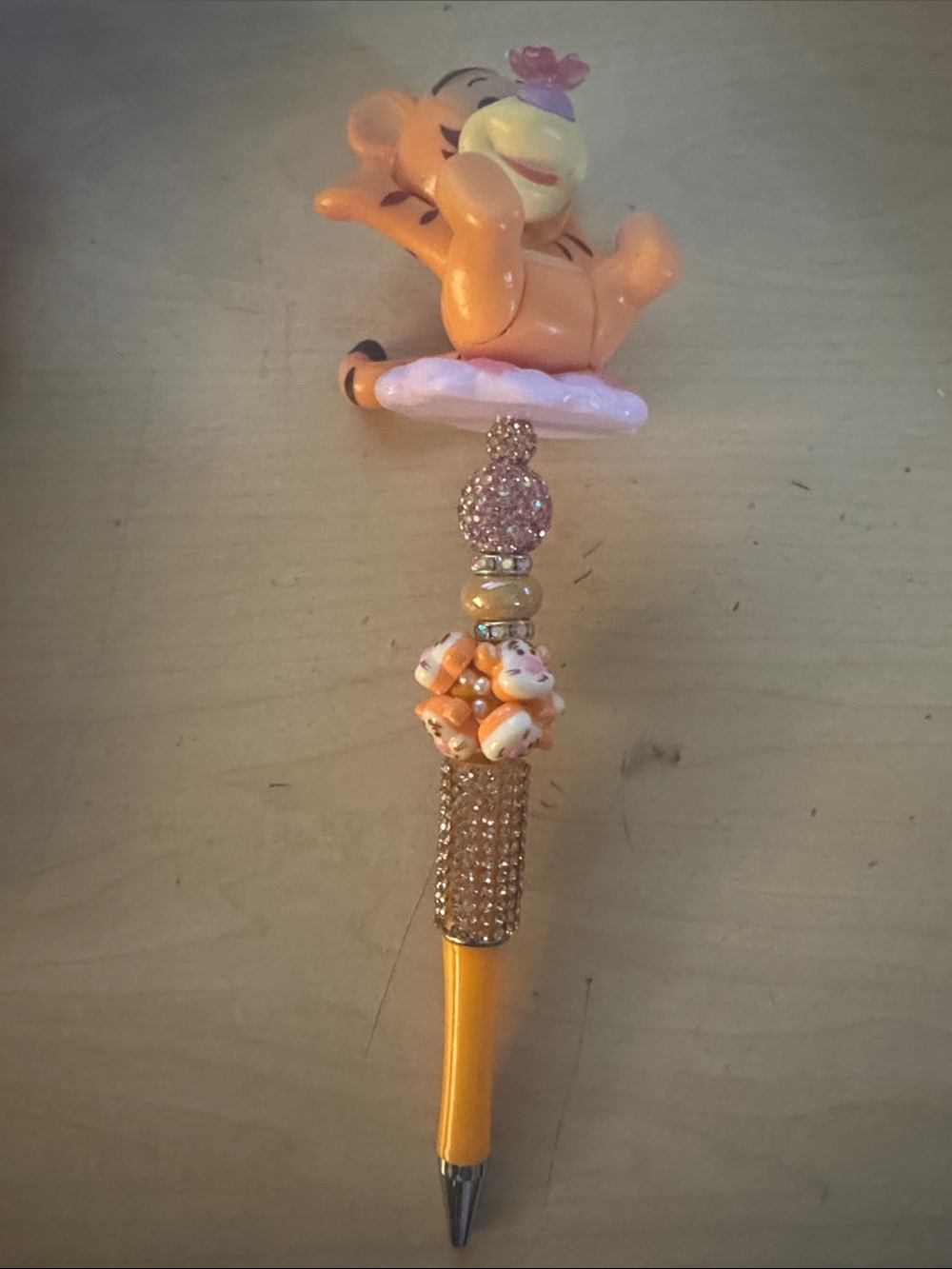 Staple Orange Tigger Topper Beaded Ballpoint Pen